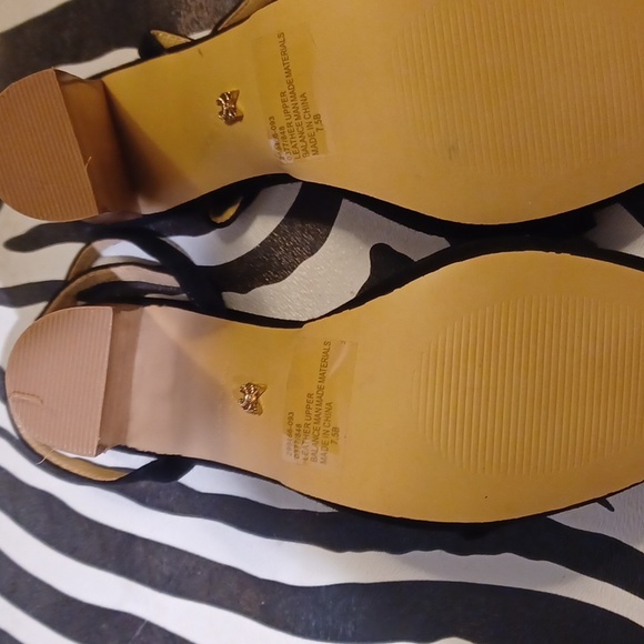 Sling Back Women's High Heels Upper Black Leather 7.5 M NWOT - Picture 5 of 5